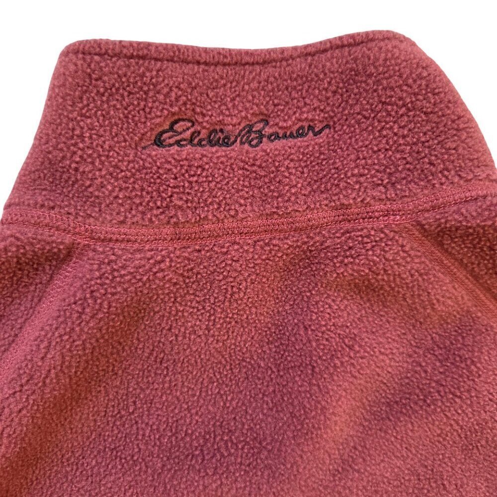 Eddie Bauer Fleece Vest Jacket Women's Size S Maroon Full Zip Sleeveless Hiking - Picture 6 of 8